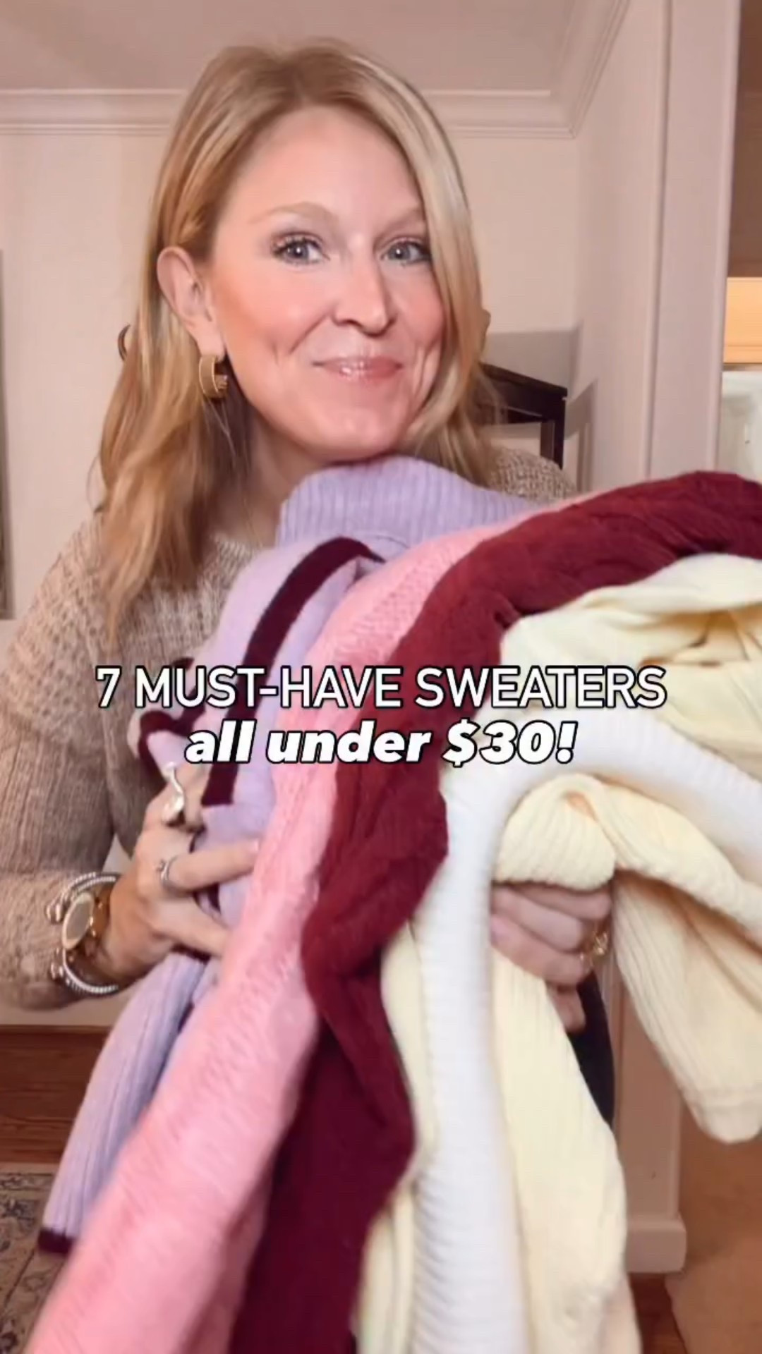 Did you catch the surprise guest? 🤪 Life of filming with 3 kids. 
New sweaters from Walmart, all under $30 (most under $20)! 

#walmart #walmartfashion #walmartfinds #shopltk #liketkit #ltkfashion
