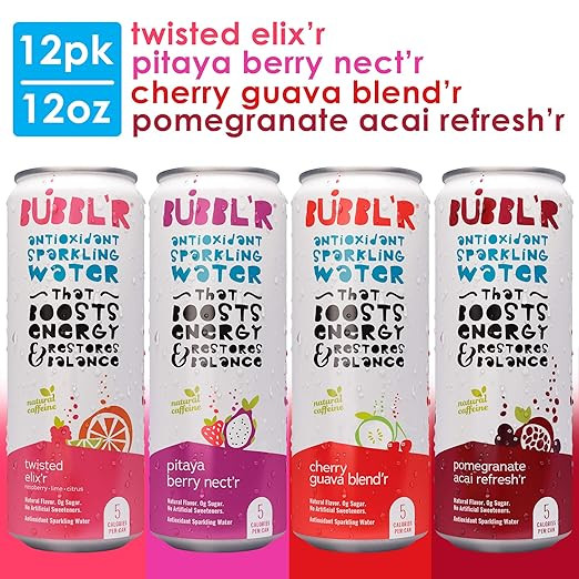 BUBBL'R Antioxidant Sparkling Water Variety Pack - 12 pack | Amazon (US)