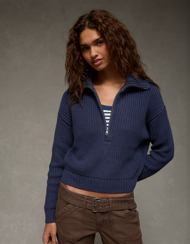 AE Half-Zip Pullover Sweater | American Eagle Outfitters (US & CA)