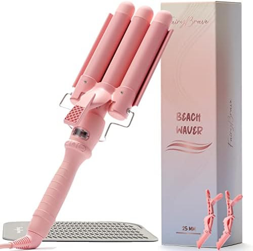 Amazon.com: 3 Barrel Curling Iron Wand - Triple Hair Waver & Crimper for Beach Waves Set, Ceramic... | Amazon (US)