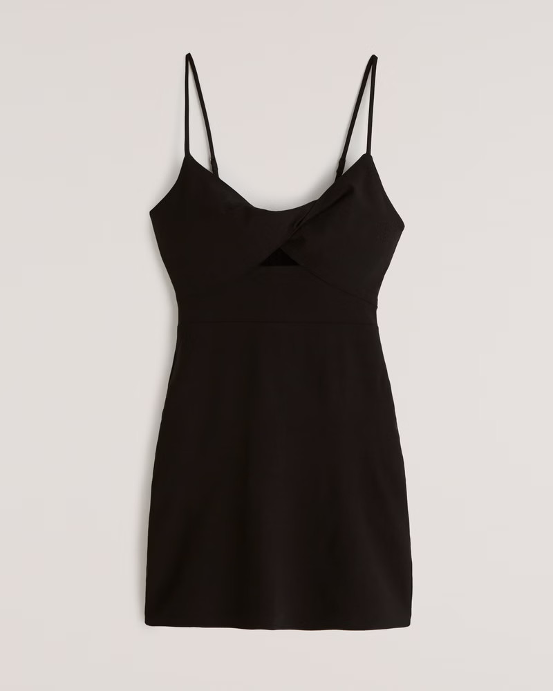 Twist-Front Cutout Mini Dress | Abercrombie & Fitch (US)