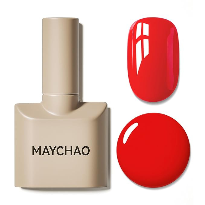 MAYCHAO 15ML Gel Nail Polish 1Pc Red Gel Polish Soak Off UV LED Nail Polish Nail Art Starter Mani... | Amazon (US)