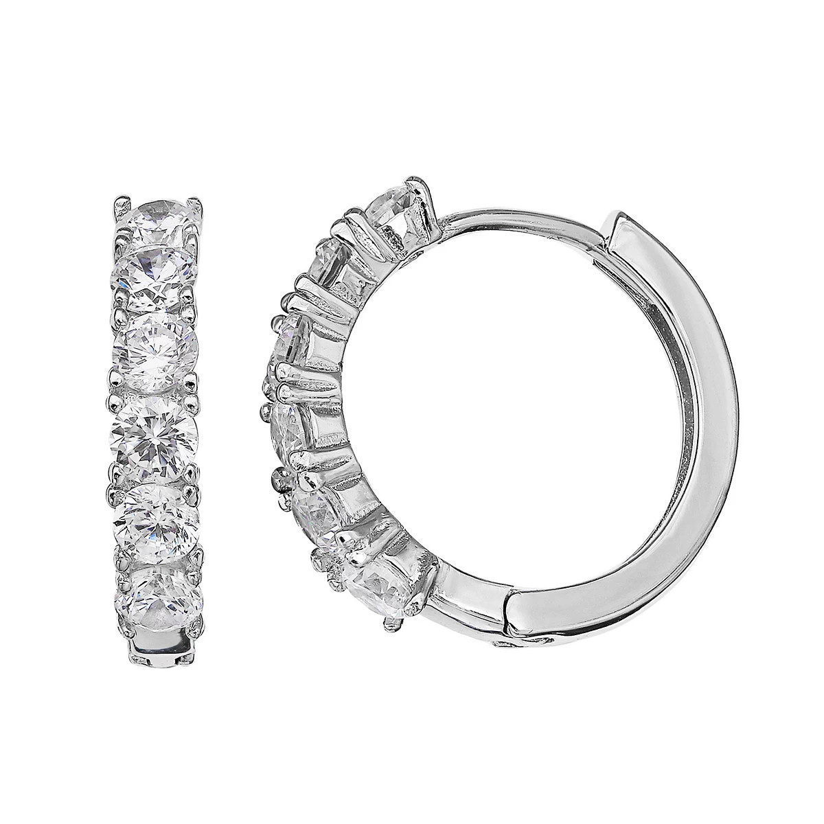 PRIMROSE Sterling Silver Cubic Zirconia Huggie Hoop Earrings | Kohl's