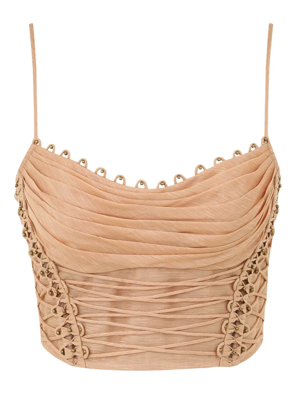 ZIMMERMANN Rebellion beaded crop top - Neutrals | Farfetch Global