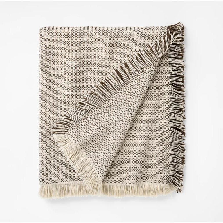 Woven textural Throw Brown / Cream - Threshold™ designed with Studio McGee | Walmart (US)