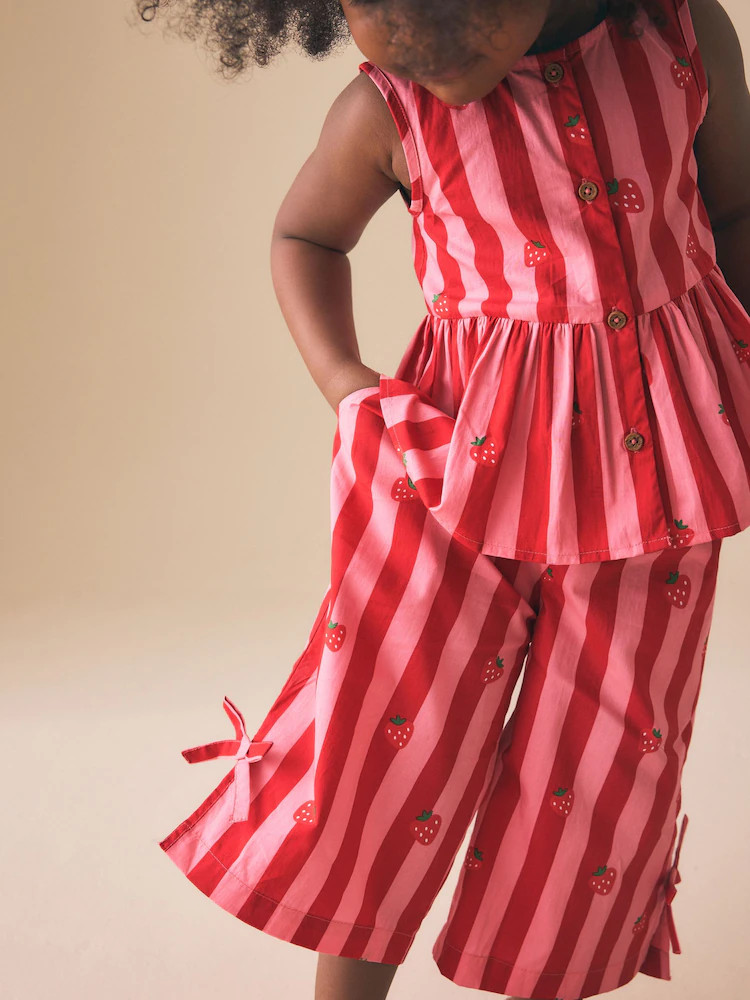 Red/Pink Stripe Blouse And Trousers Co-ord Set (3mths-8yrs) | Next US