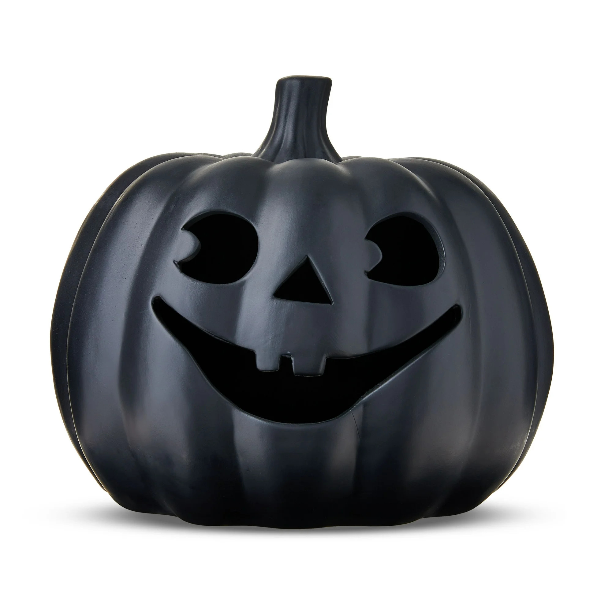 Clay Jack-o'-Lantern Tabletop Decor, Black, 9", by Fall Way To Celebrate | Walmart (US)