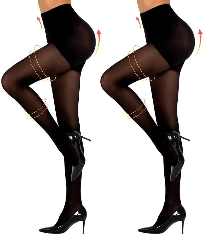 Yilanmy Women's Control Top Pantyhose 50D Semi Opaque Tights Run Resistant 10-15mmHg Support Hose... | Amazon (US)
