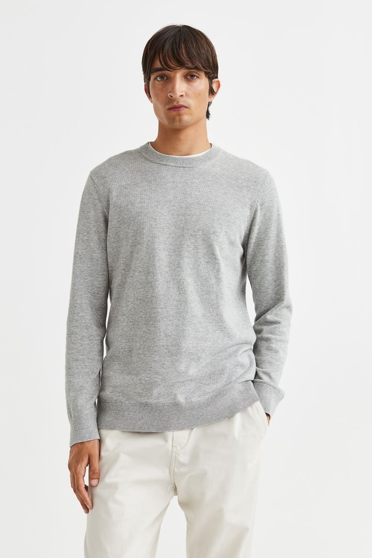 Slim Fit Fine-knit Cotton Sweater | H&M (US + CA)