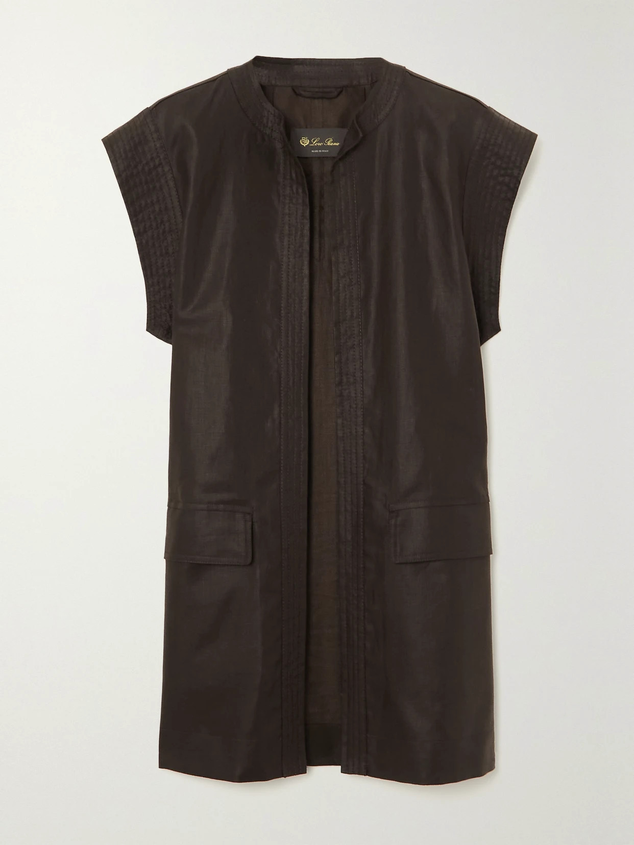 Loro Piana - Coated Linen-canvas Gilet - Brown | NET-A-PORTER (US)