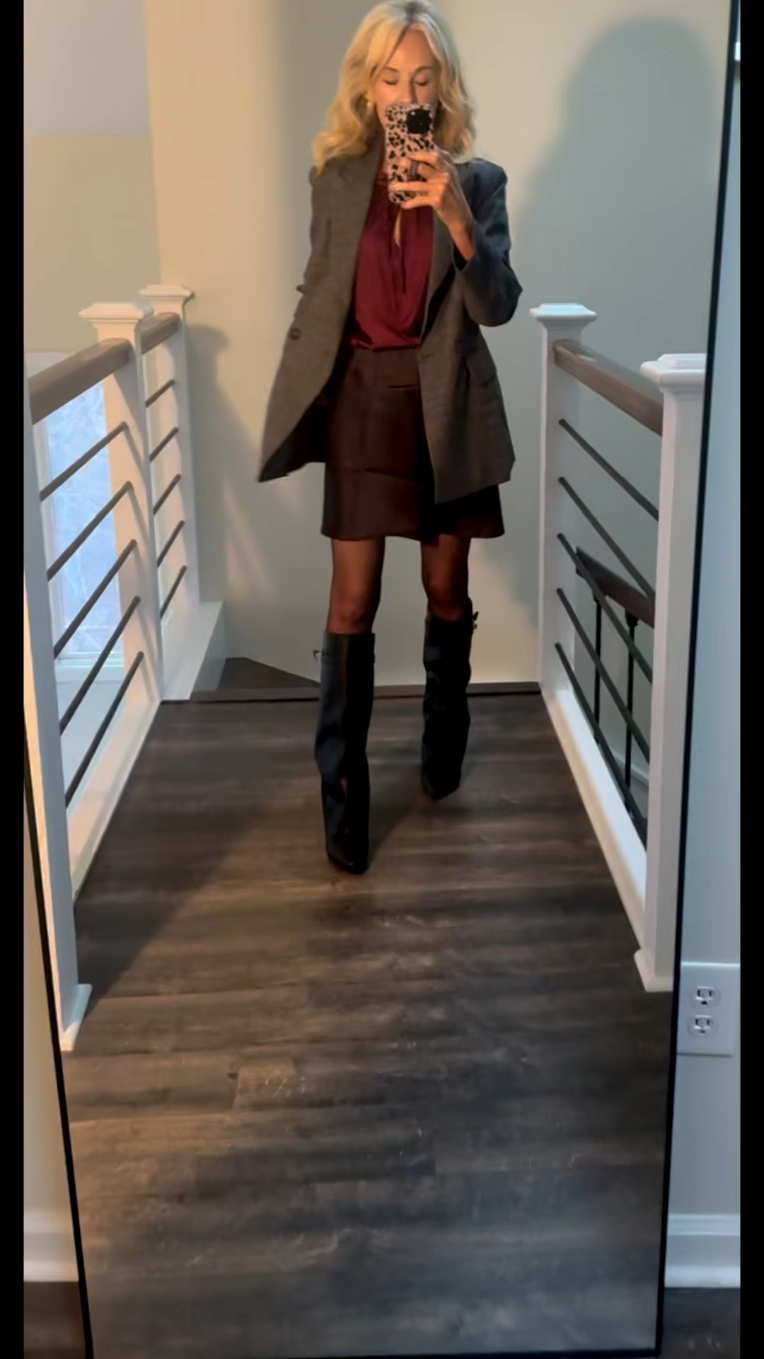 Going out for dinner-my new #Amazon blazer, satin mini skirt #ootd #plaidblazer 

#LTKPetite #LTKHoliday #LTKFindsUnder50