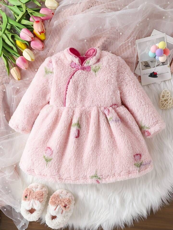 Chinese Style Baby Girls' Dress, Autumn And Winter Collection | SHEIN