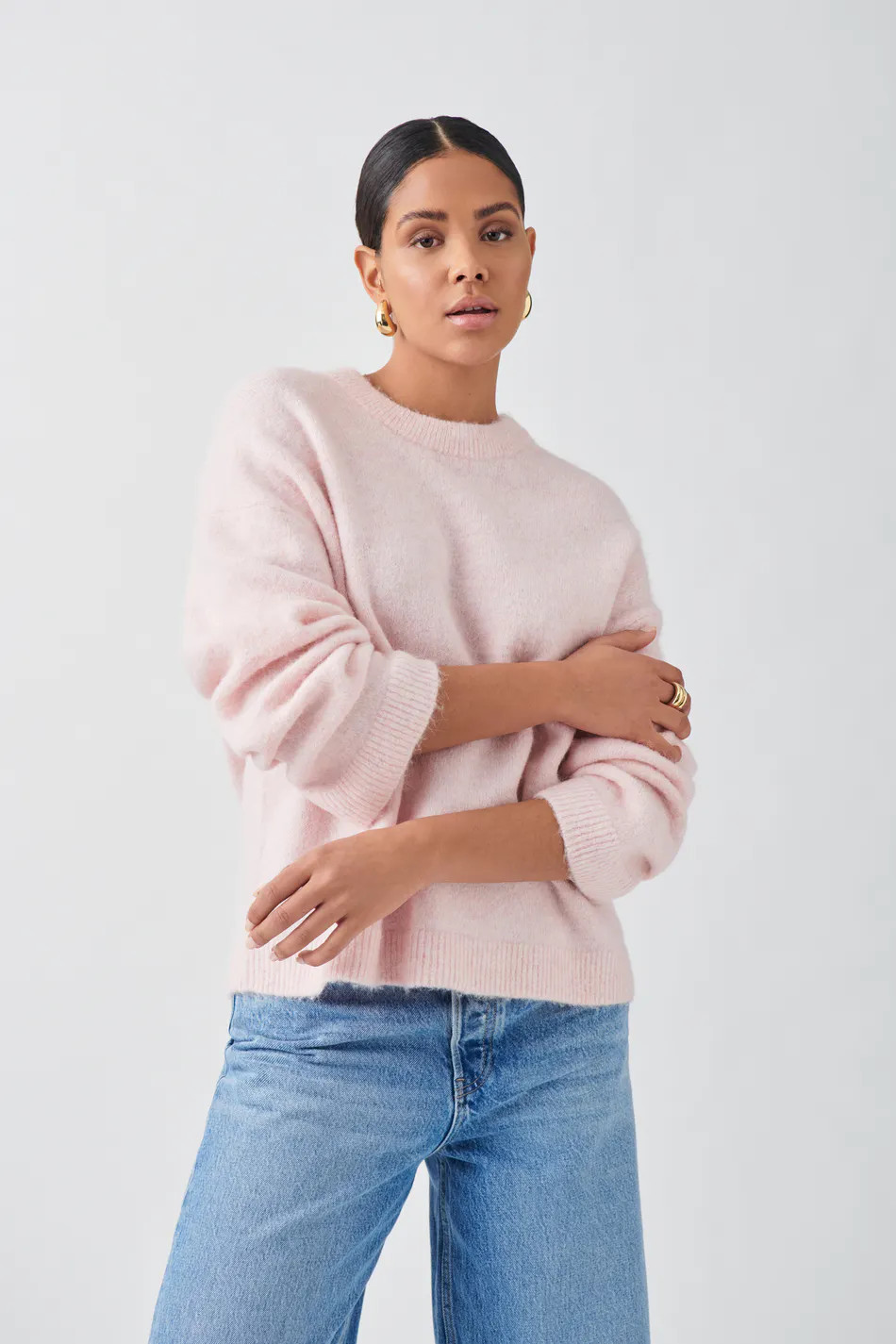Crew neck knitted sweater - Rosa - Dam - Gina Tricot | Gina Tricot SE