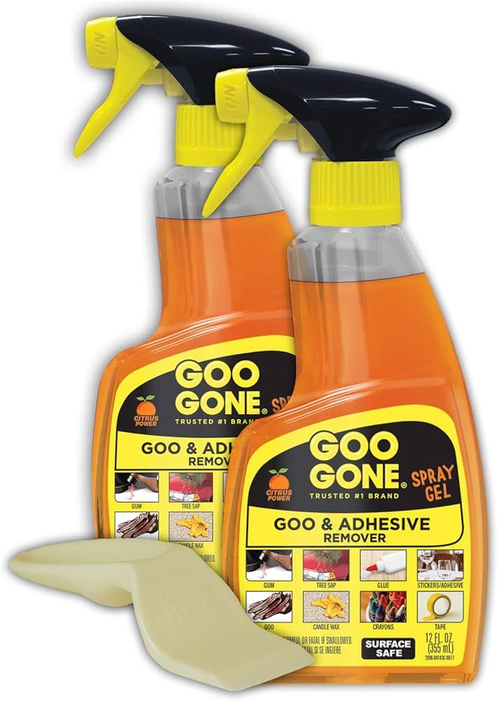 Goo Gone Adhesive Remover Spray Gel - 2 Pack and Sticker Lifter - Removes Chewing Gum Grease Tar ... | Amazon (US)