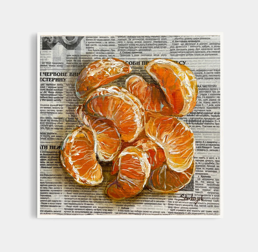 Tangerine Painting Orange Painting Original Oil Painting - Etsy | Etsy (US)