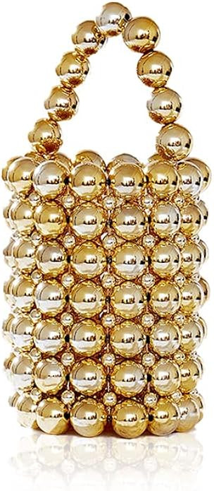 Multicolor Hand Beaded Handheld Crossbody Women's Evening Bag Bucket Bag (gold): Handbags: Amazon.co | Amazon (US)
