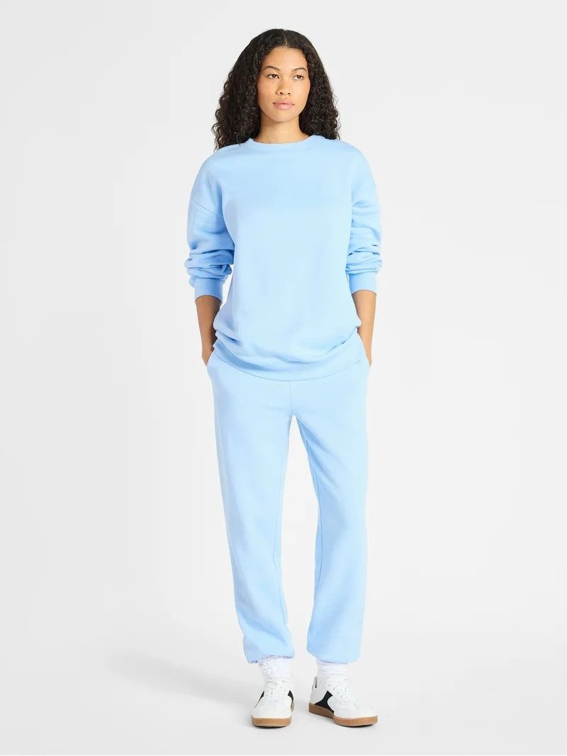 No Boundaries Fleece Oversized Sweatshirt with Long Sleeves, Women’s Sizes XXS-4X | Walmart (US)