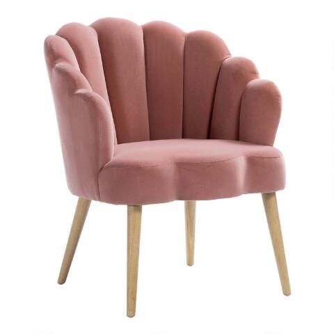 Velvet Scalloped Margery Upholstered Chair | World Market