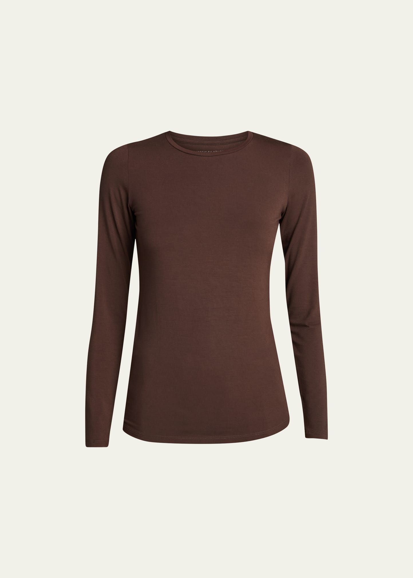 Majestic Filatures Soft Touch Flat-Edge Long-Sleeve Crewneck Top | Bergdorf Goodman