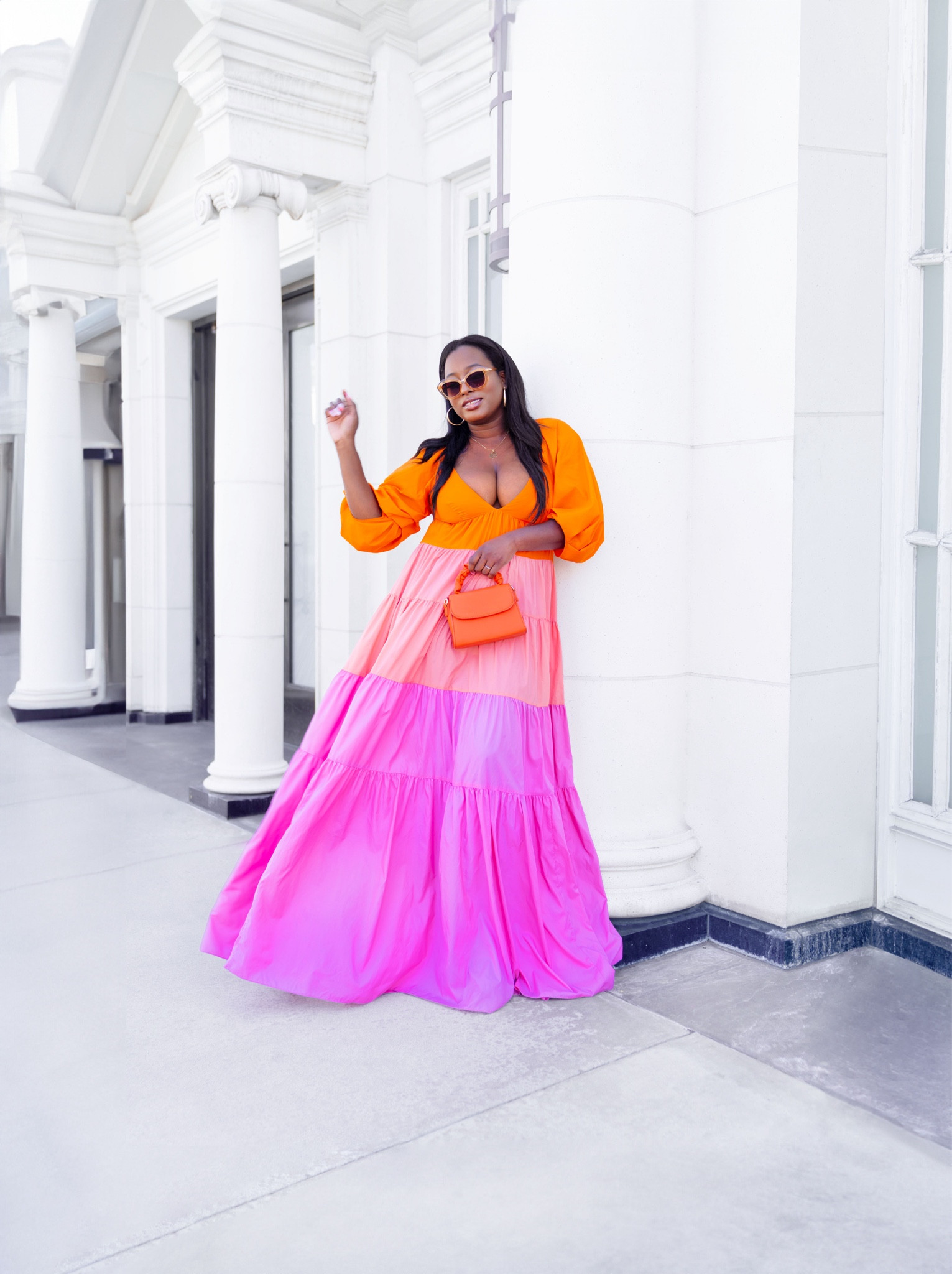 Staud Meadow Dress, colorblocking dress, maxi dress, sleeve dress, wedding guest dress, brunch outfit, colorful outfit, midsize dress, summer dress, summer outfit, spring dress, spring outfit 

#LTKMidsize #LTKStyleTip