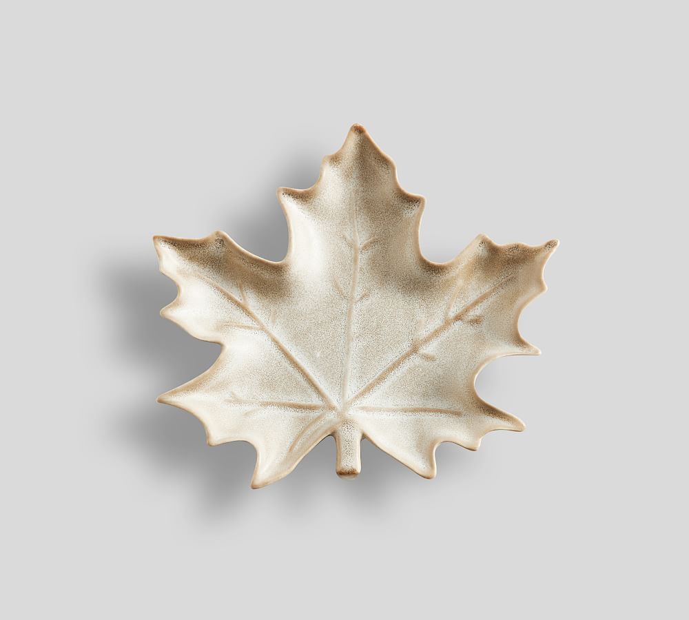 Ridge Maple Leaf Stoneware Appetizer Plates - Set of 4 | Pottery Barn (US)