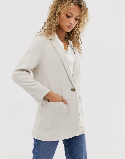 New Look blazer in stone | ASOS US