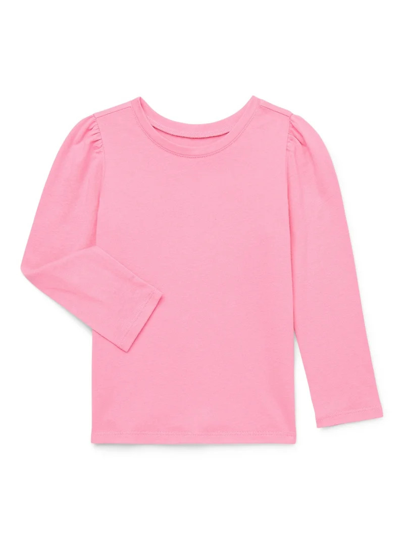 Garanimals Toddler Girl Long Puff Sleeve Solid T-Shirt, Sizes 18M-5T | Walmart (US)