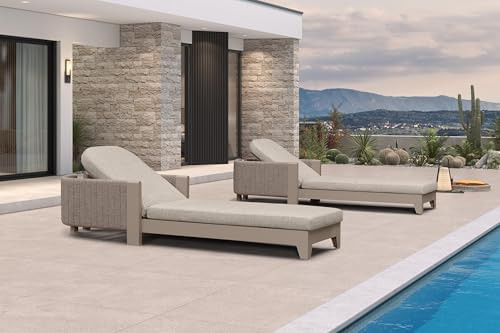 PURPLE LEAF Patio Chaise Lounge with Cushion Aluminum Poolside Sunbathing Tanning Layout Chairs A... | Amazon (US)