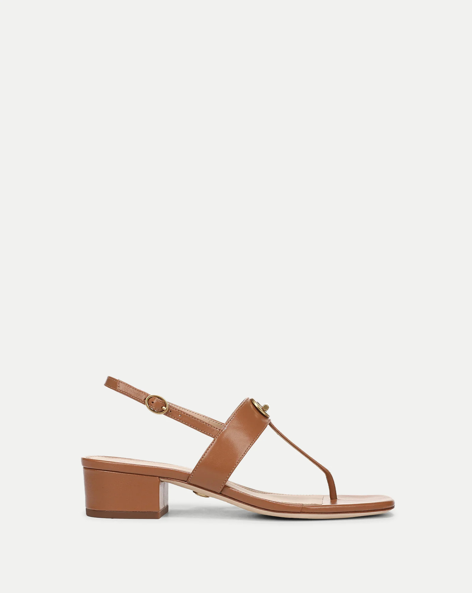 Andie Toggle Block-Heel Sandal in Sand | Veronica Beard | Veronica Beard