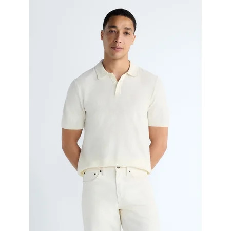 Free Assembly Men's Boucle Polo Sweater with Short Sleeves, Sizes XS-3XL | Walmart (US)