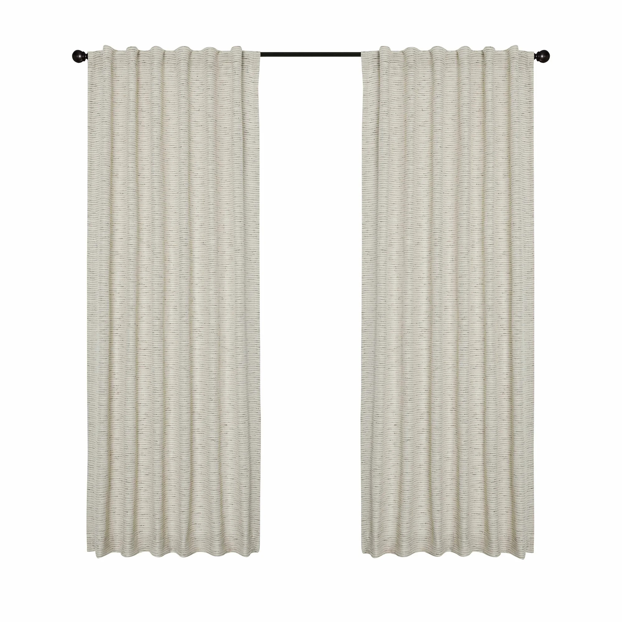 Better Homes & Gardens Textured Stripe Curtain (Single Curtain), 54x84, Taupe Splash - Walmart.co... | Walmart (US)