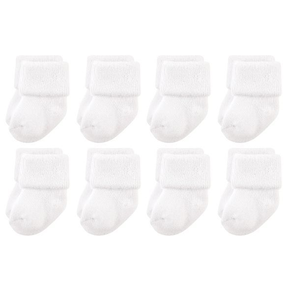 Luvable Friends Baby Unisex Newborn and Baby Terry Socks, White | Target