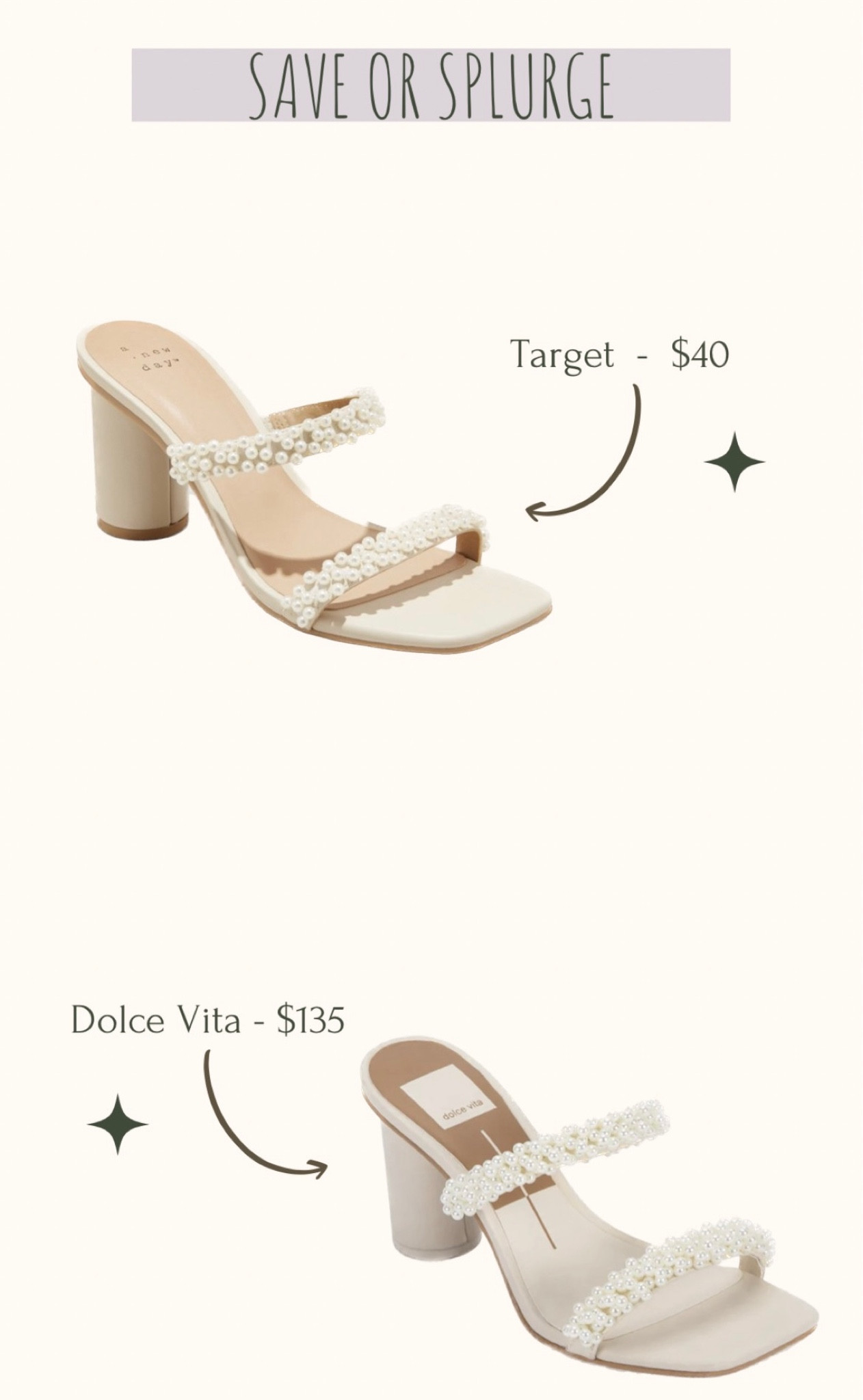 Save or Splurge - Target vs. Dolce Vita Pearl heels 

#LTKwedding #LTKshoecrush #LTKfit