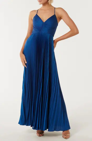 Geri Pleated Tie Back Maxi Dress | Nordstrom