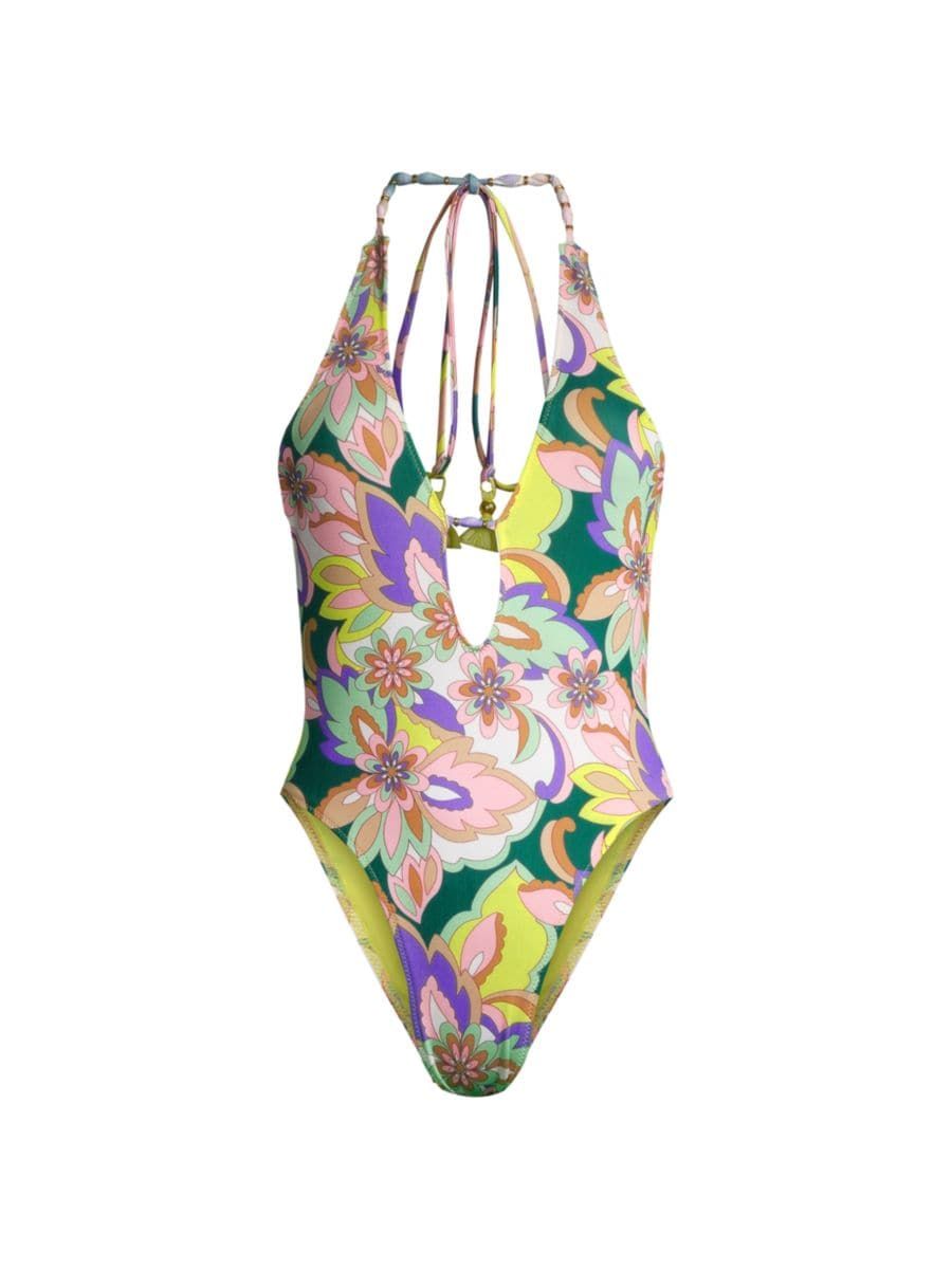 Kailey Floral Plunging One-Piece Swimsuit | Saks Fifth Avenue