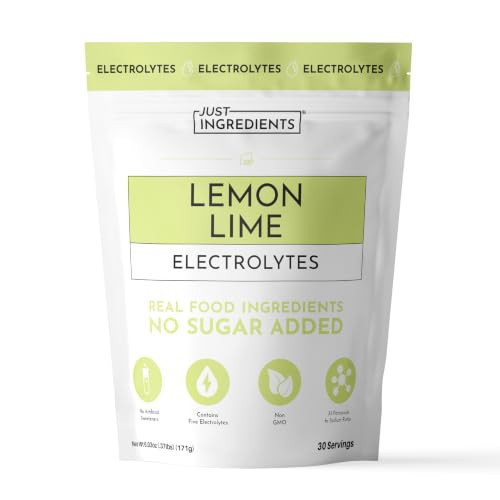 JUST INGREDIENTS Lemon Lime Electrolytes - No Sugar - 30 Servings | Amazon (US)