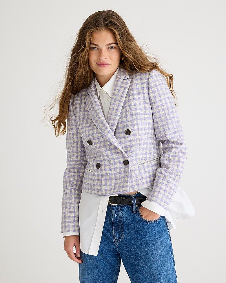 Cropped double-breasted blazer in English wool | J.Crew US