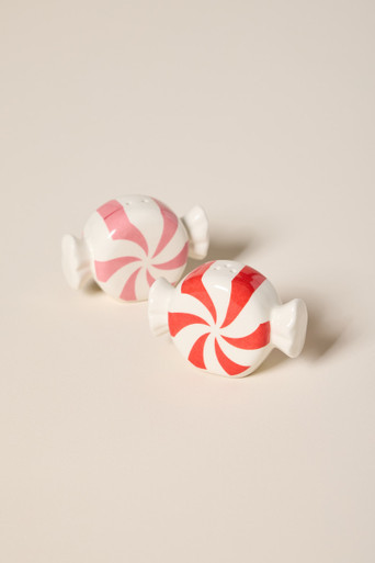 Peppermint Candy Salt And Pepper Shaker Set | Francesca's