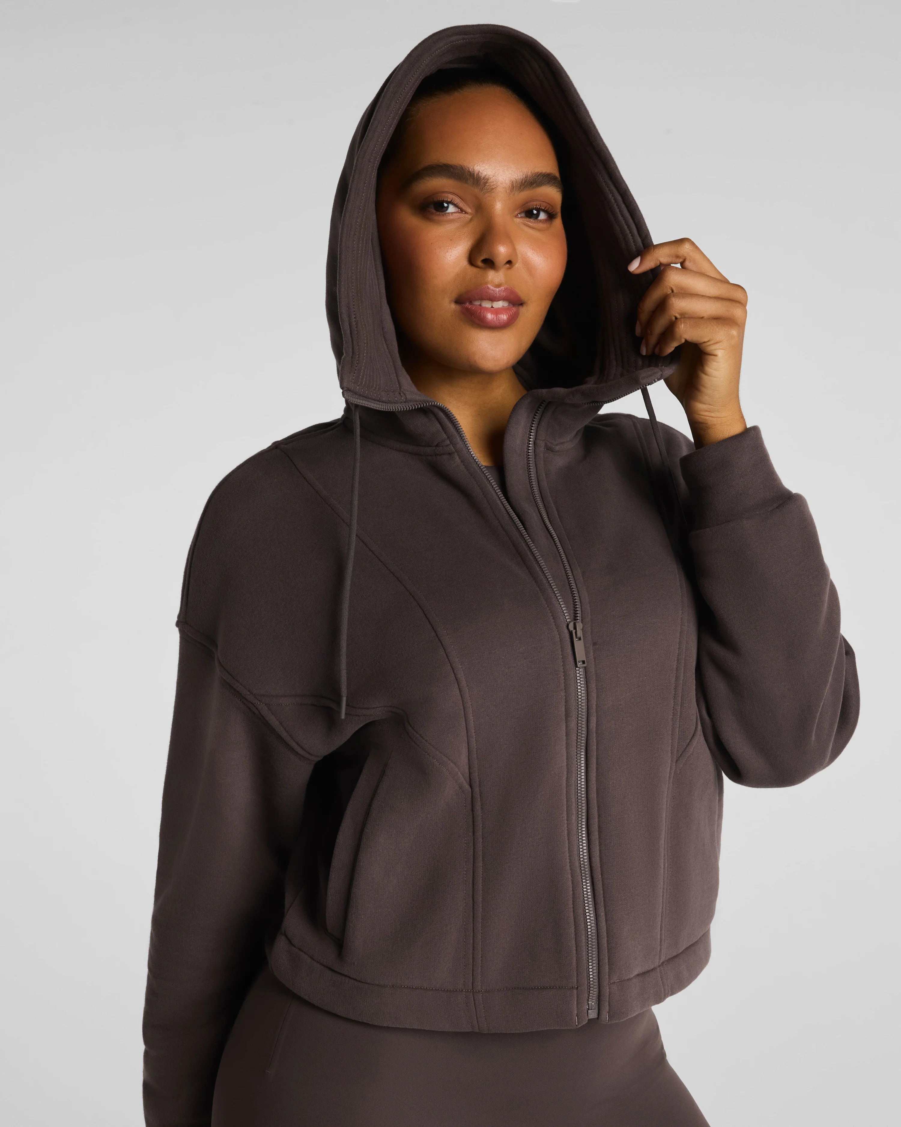Cotton Fleece Full Zip Hoodie | Spanx