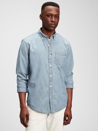 Chambray Shirt in Untucked Fit | Gap (US)