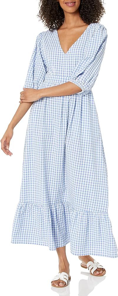 The Drop Women's Calie V-Neck Puff-Sleeve Maxi Dress | Amazon (US)