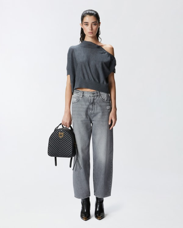 Light grey egg-fit jeans | PINKO (Global)
