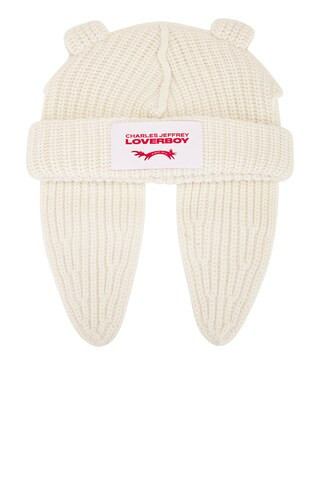 Charles Jeffrey LOVERBOY Chunky Rabbit Beanie in Cream | FWRD 