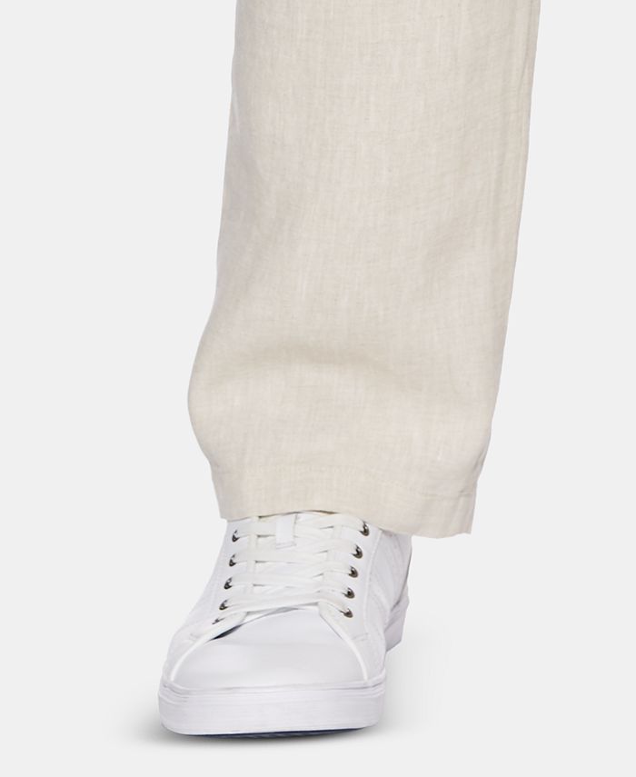 Men's Regular-Fit Linen Drawstring Pants | Macys (US)