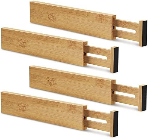 Smatto Drawer Dividers, 12.4-17.1 inches Adjustable & Expandable Bamboo Kitchen Drawer Organizers... | Amazon (US)