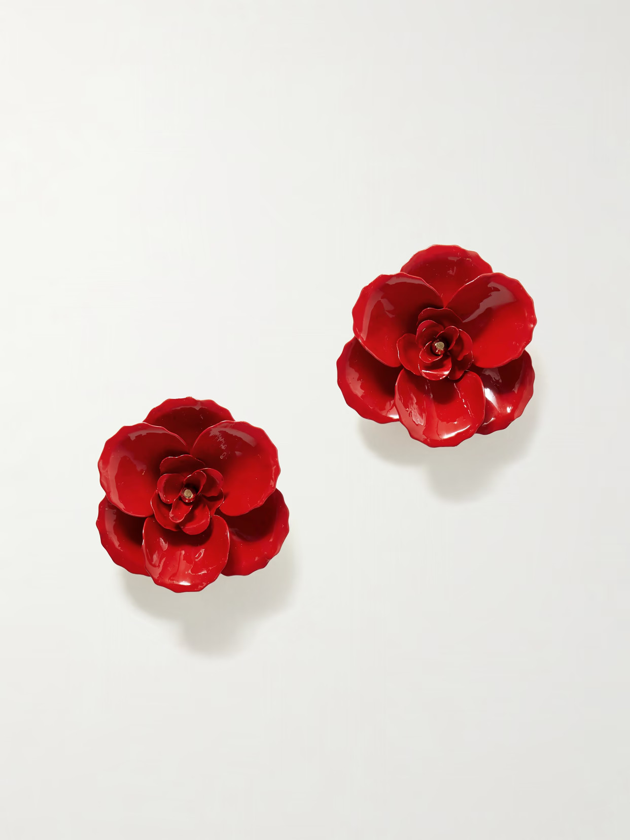 Jennifer Behr - Chaya Gold-tone Enamel Earrings - Red | NET-A-PORTER (US)