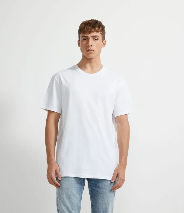 Camiseta Easy Fit Básica em Algodão Malhão Branco | Renner (BR)