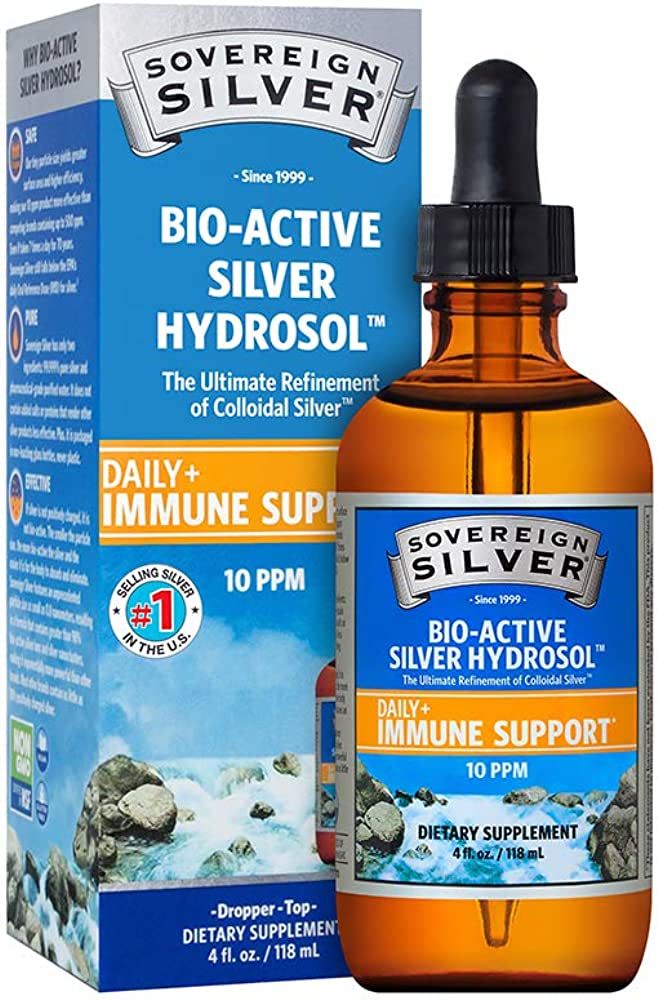 Sovereign Silver Bio-Active Silver Hydrosol for Immune Support - Colloidal Silver Liquid - 10 ppm... | Amazon (US)