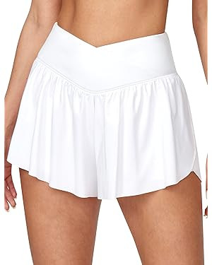 IUGA 2 in 1 Flowy Shorts Butterfly Shorts Crossover Running Shorts for Women High Waisted Athleti... | Amazon (US)