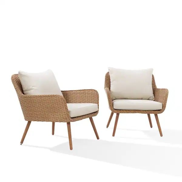 Landon 2pc Outdoor Wicker Chair Set - 31.13 W x 27.38 D x 34.25 H - 31.13 W x 27.38 D x 34.25 H | Bed Bath & Beyond